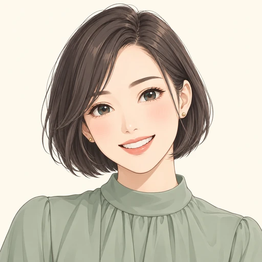 ボブヘアの女性のイメージイラスト