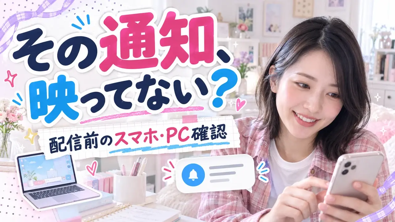 その通知、映ってない? 配信前のスマホとPCの通知確認を案内するサムネイル