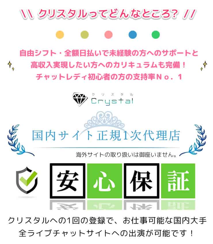 大阪チャットレディ求人 クリスタル Agtグループ 梅田 難波 心斎橋 日払い 高収入 安心no 1