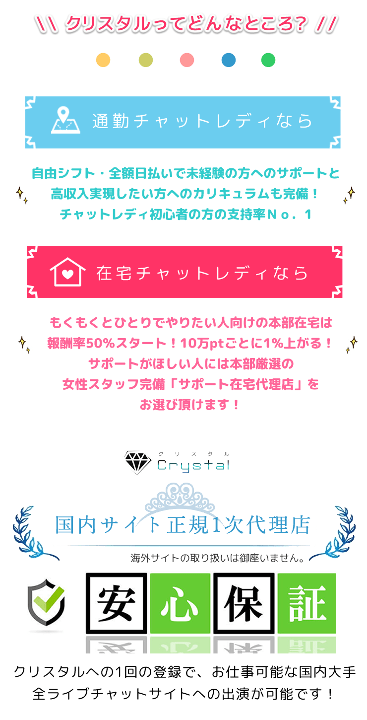 全国｜通勤or在宅チャットレディ求人【クリスタル】正規1次代理店agt 