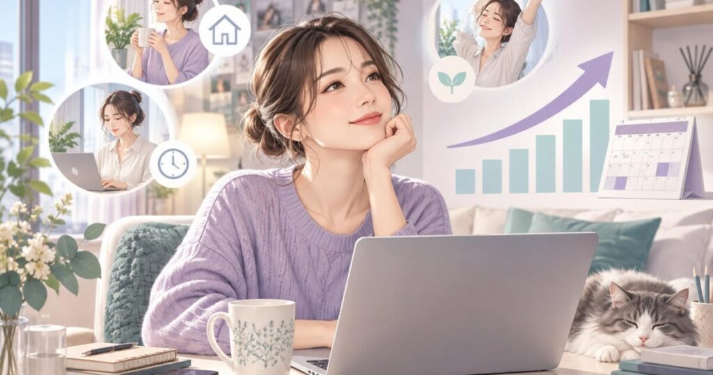 クリスタル本部在宅の退店率・離職率は？翌月・1年後の継続者データを公式資料で解説のテーマを表現したイメージイラスト